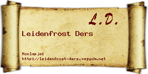 Leidenfrost Ders névjegykártya